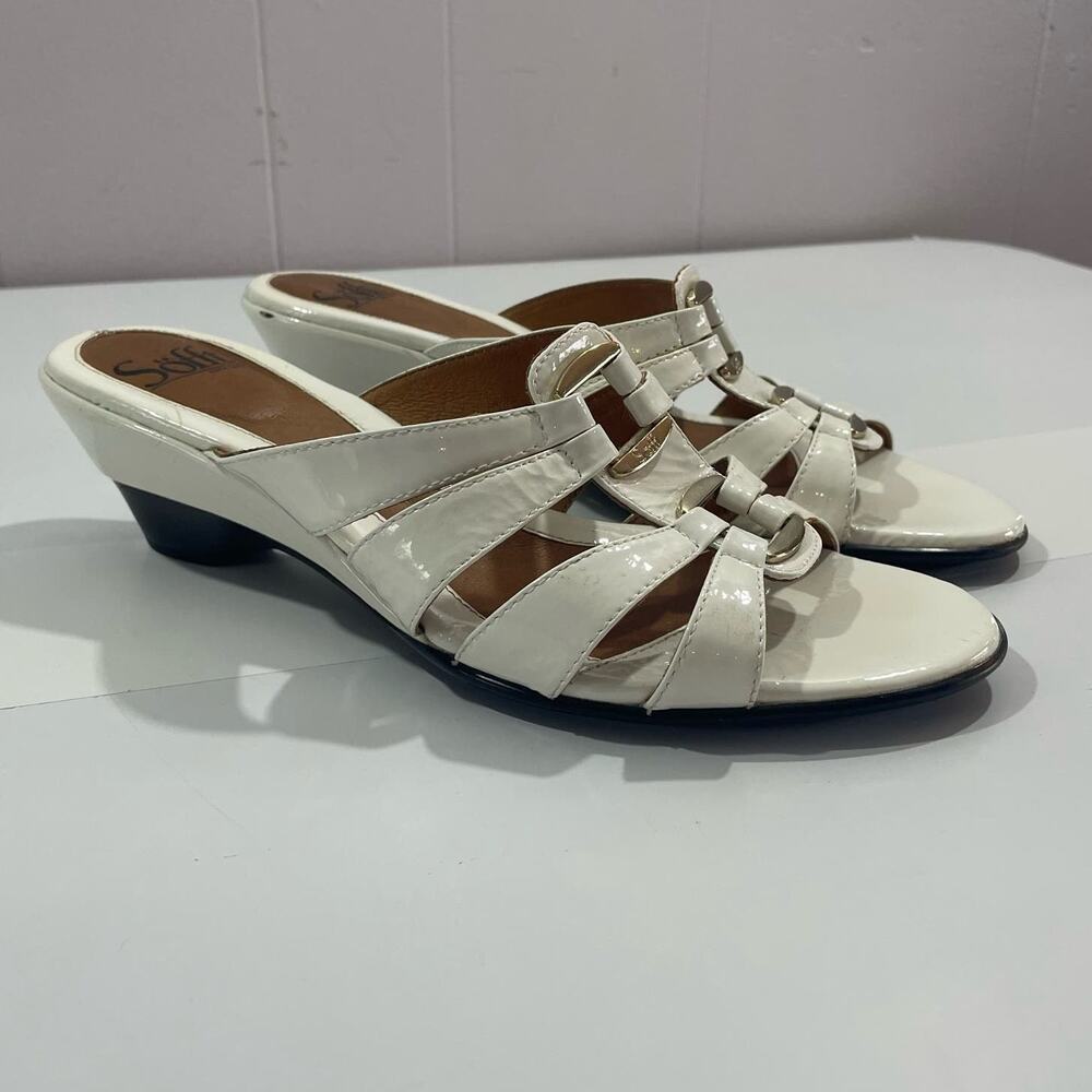 Sofft Slip On Sandals Women's Wedge Heel‎ White Size 9
